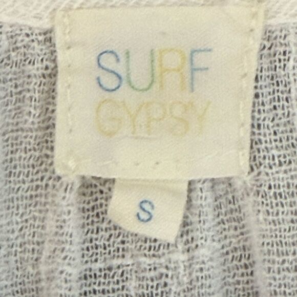 🤍 Surf Gypsy White Lace Front Boho Peasant Blouse – Size S - Picture 2 of 7